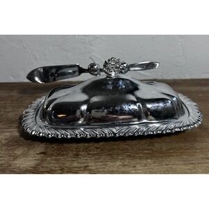 Classic Silver Butter Dish with Knife